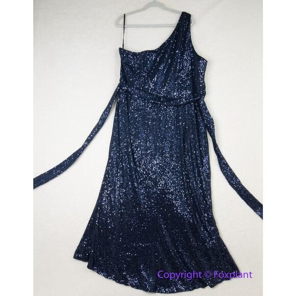 New! City Chic Athena Maxi sequin Dress navy blue, size 24 - Picture 12 of 16